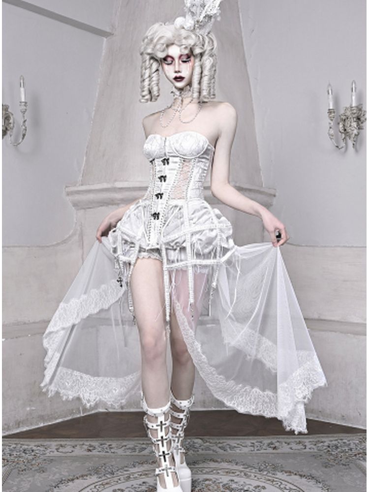 White Corset Bloomer Set