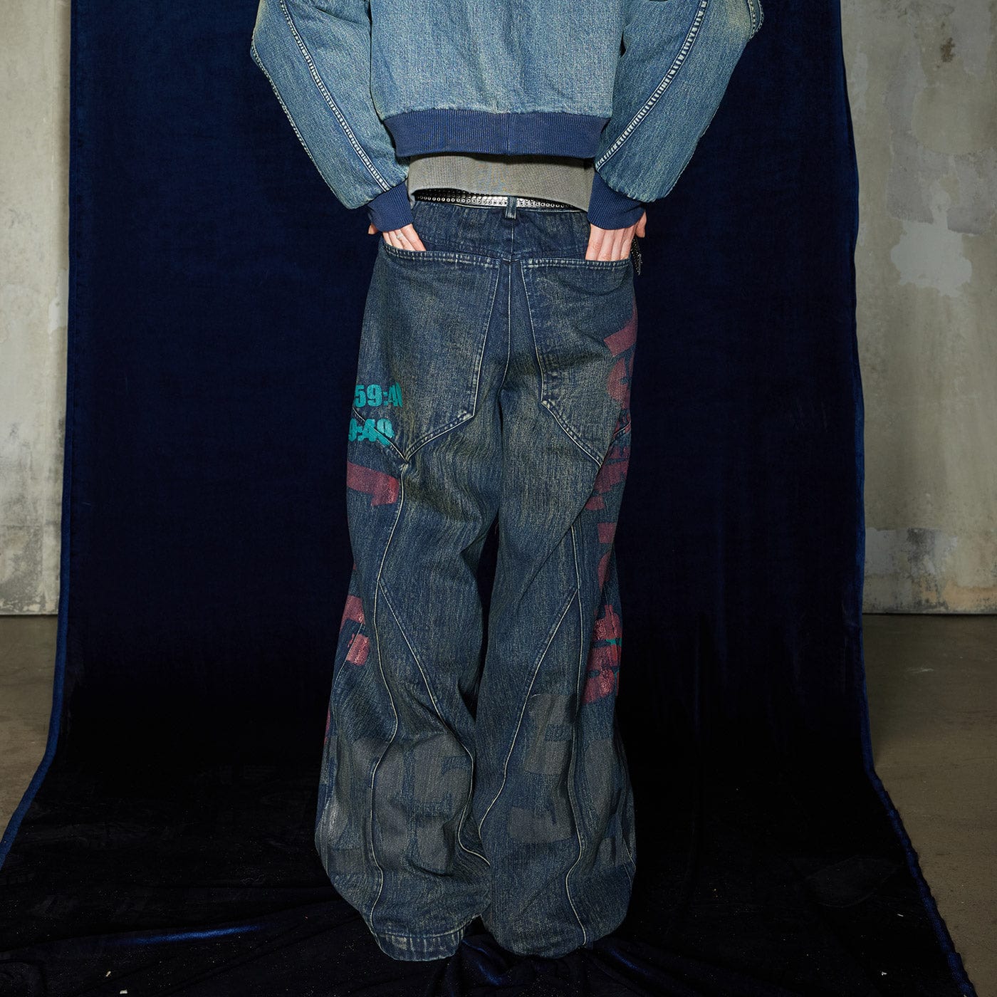 Graffiti Wide Leg Jeans