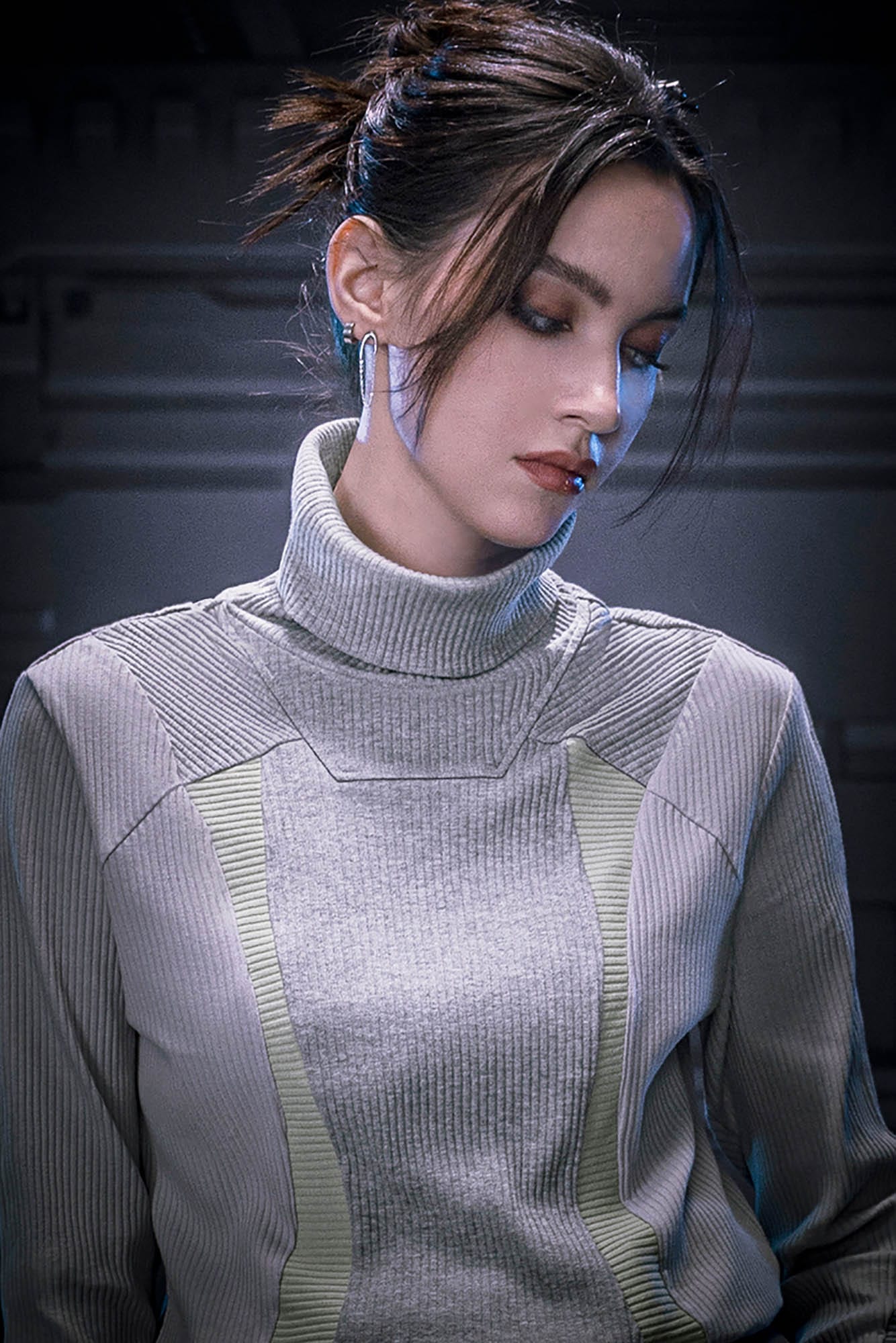 Tech Turtleneck Sweater Gray