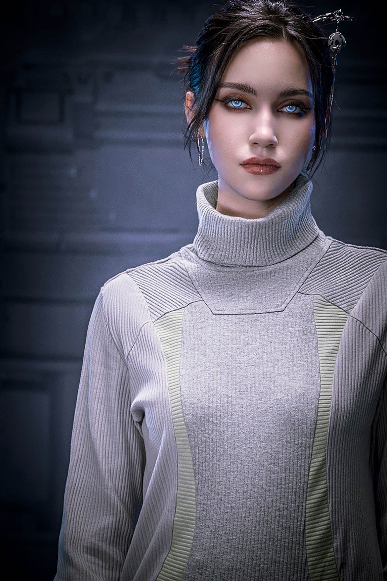 Tech Turtleneck Sweater Grey