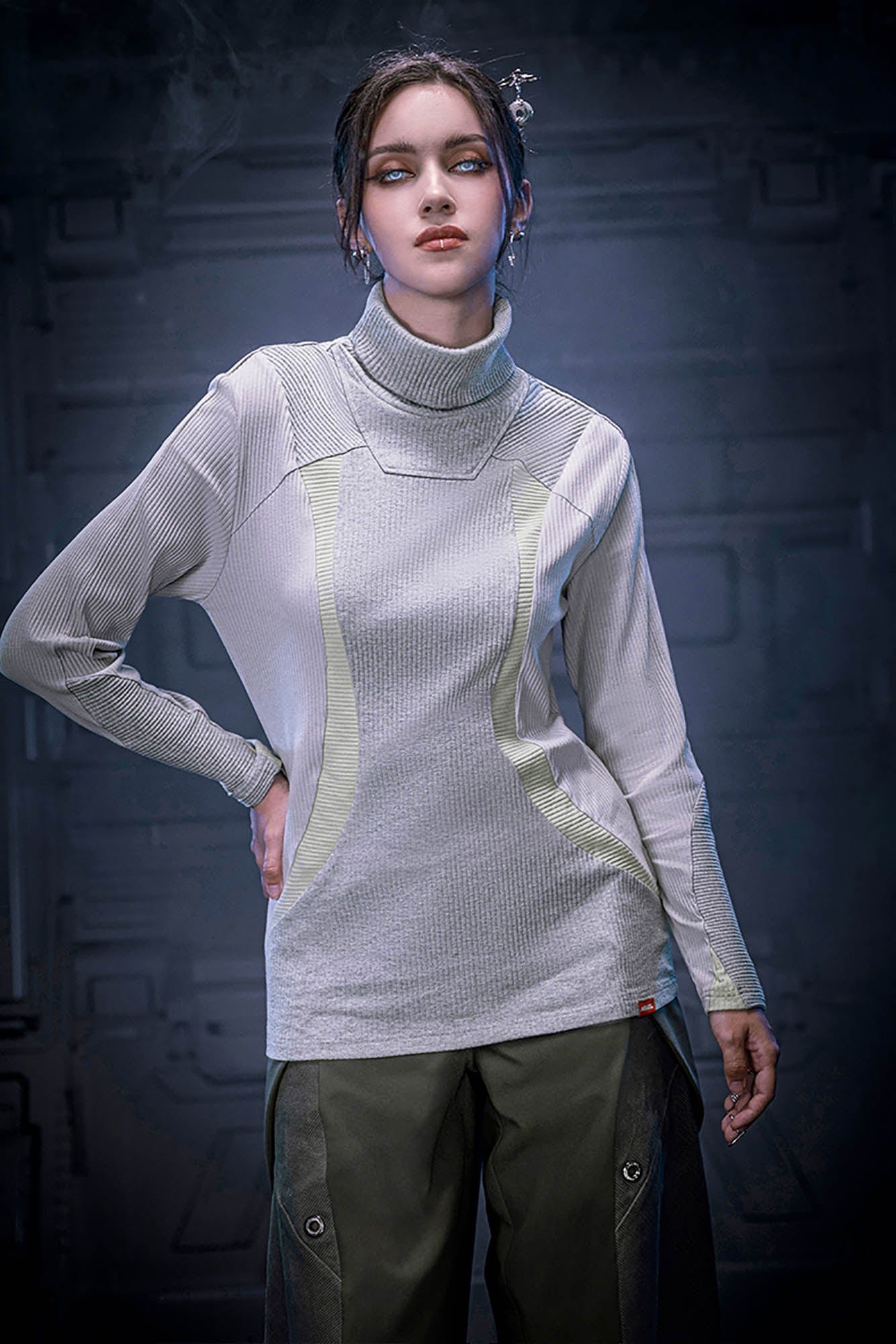 Tech Turtleneck Sweater Gray