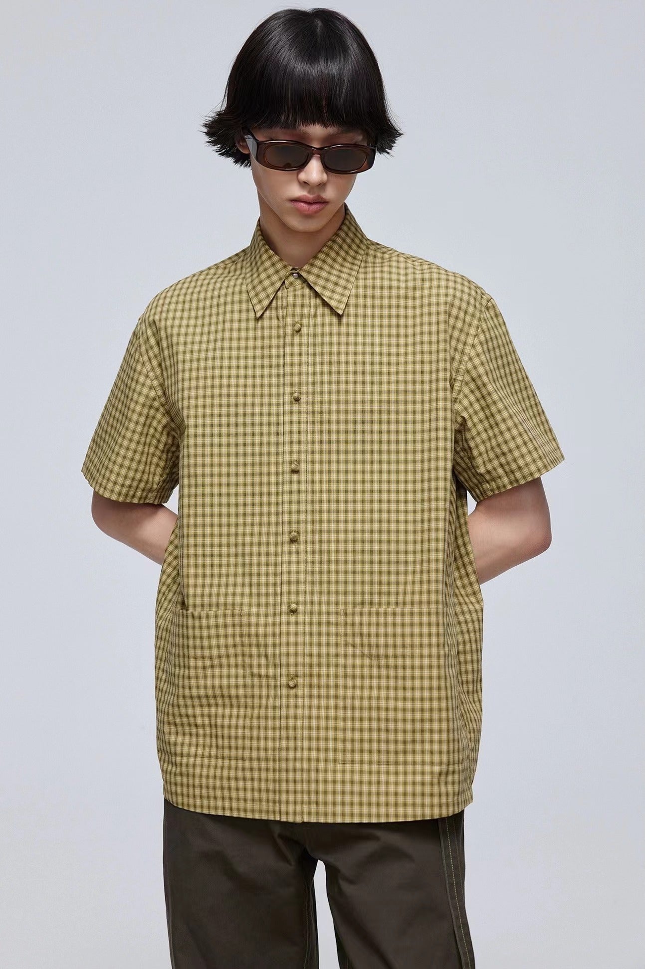 Camisa de manga corta de Gingham