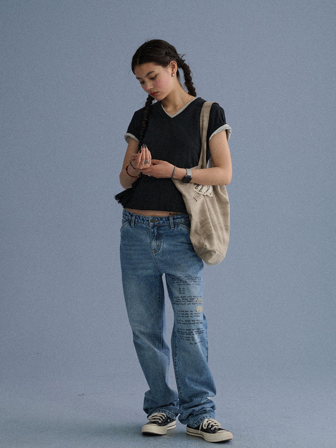 Shoulder-Fitted Cropped Basic Tee