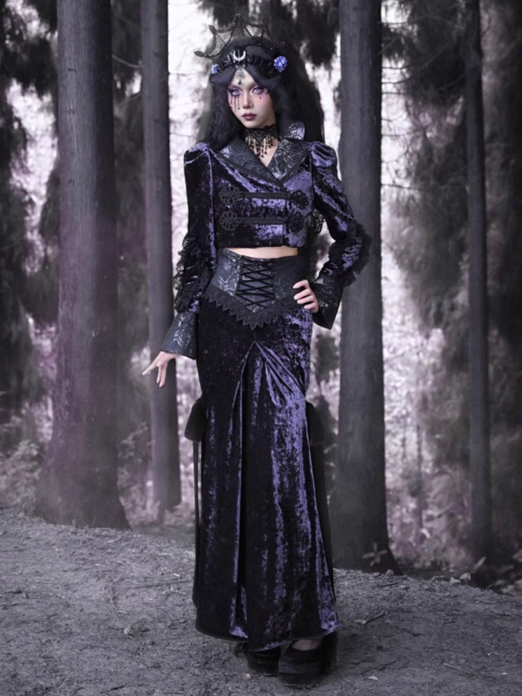 Velvet Gothic Crop Jacket