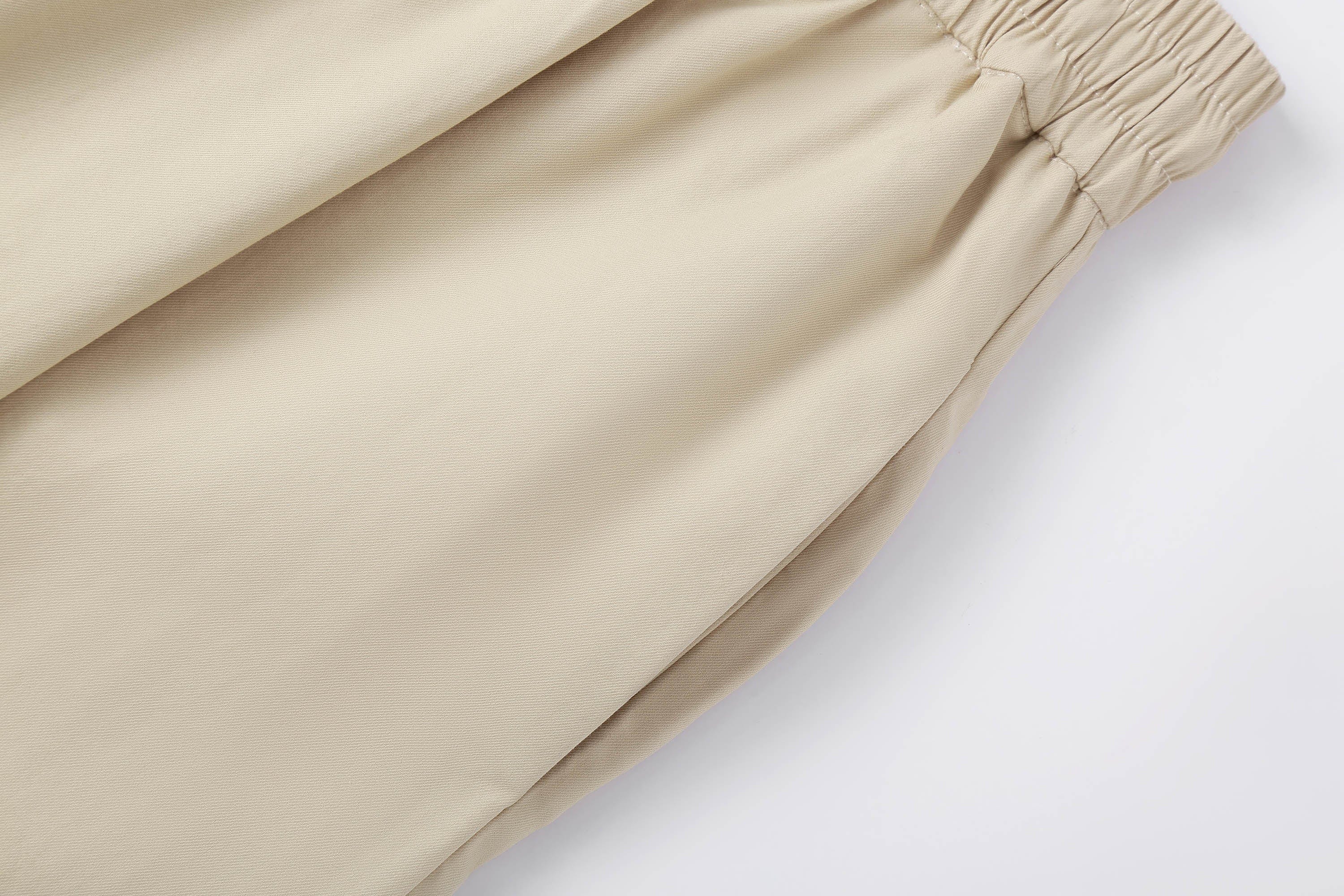 Spliced Wide-Leg Drawstring Pants