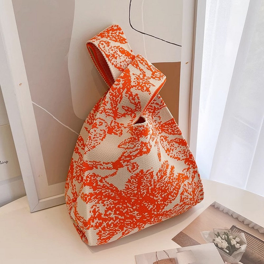 Retro Pattern Knit Storage Pouch