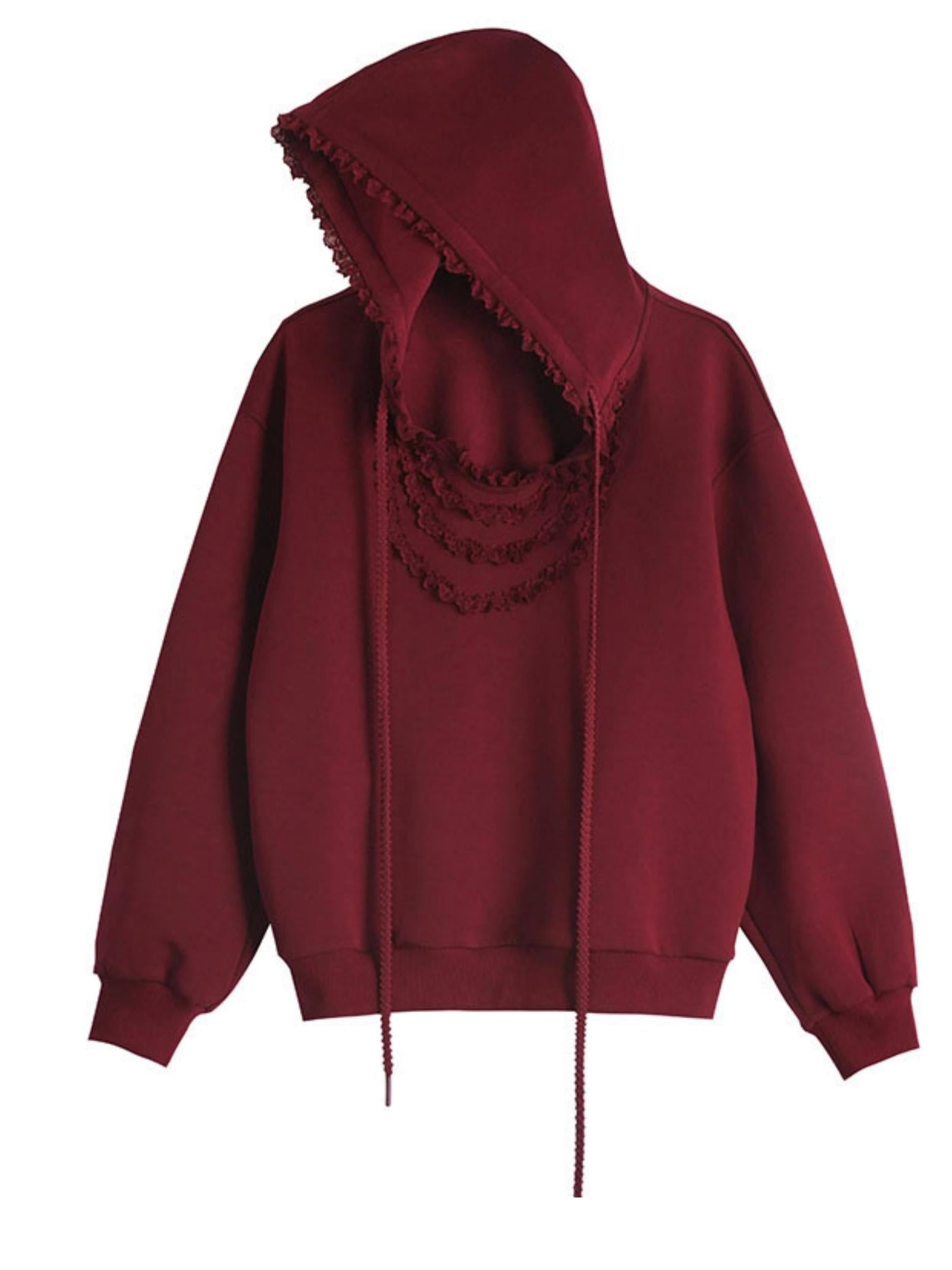 Whimsical Ruffles Hooded Sweatshirt Set