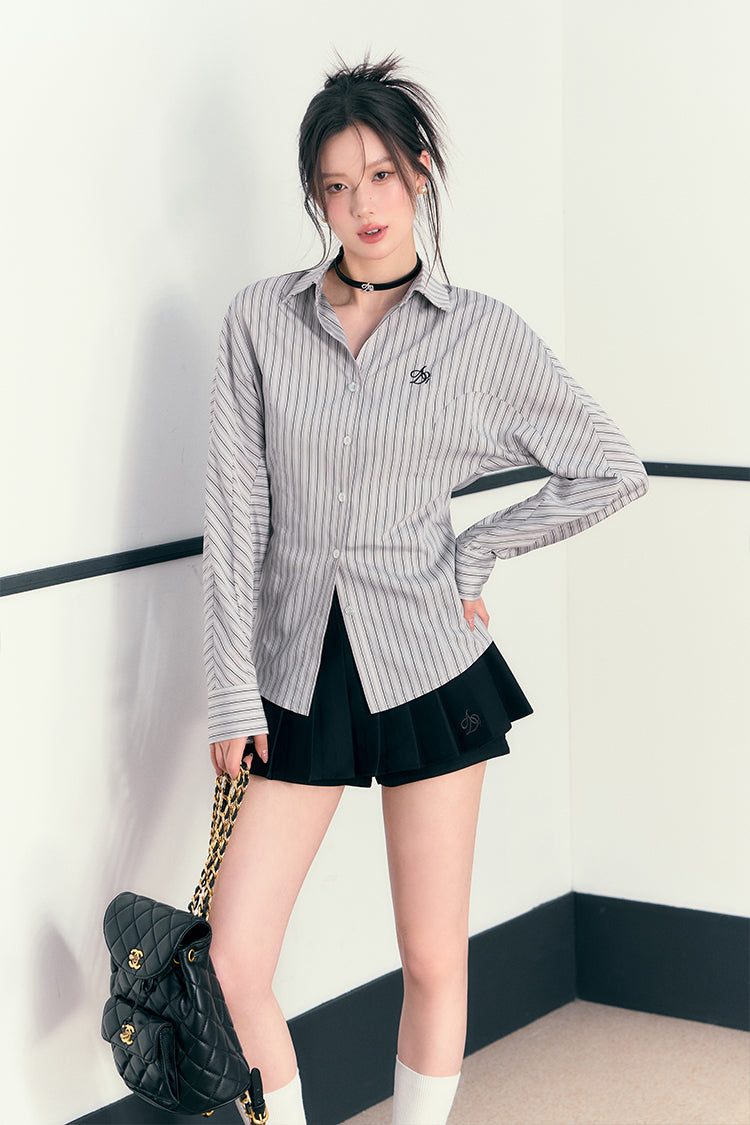 Pastel Pinstripe Button-Down Shirt