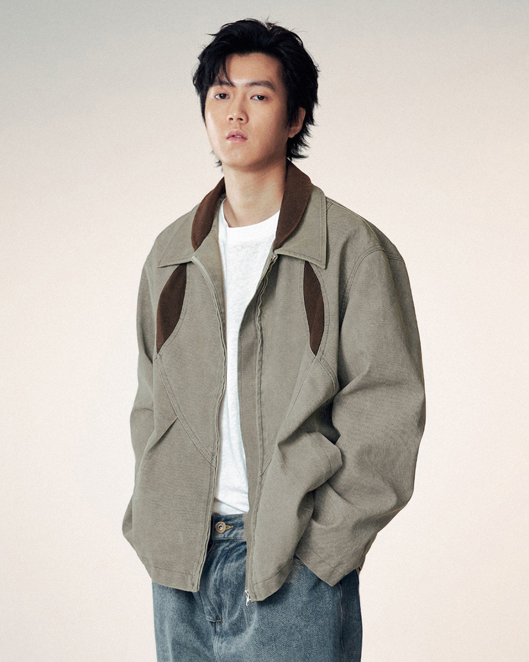 Two-Tone Cut-Out Jacket