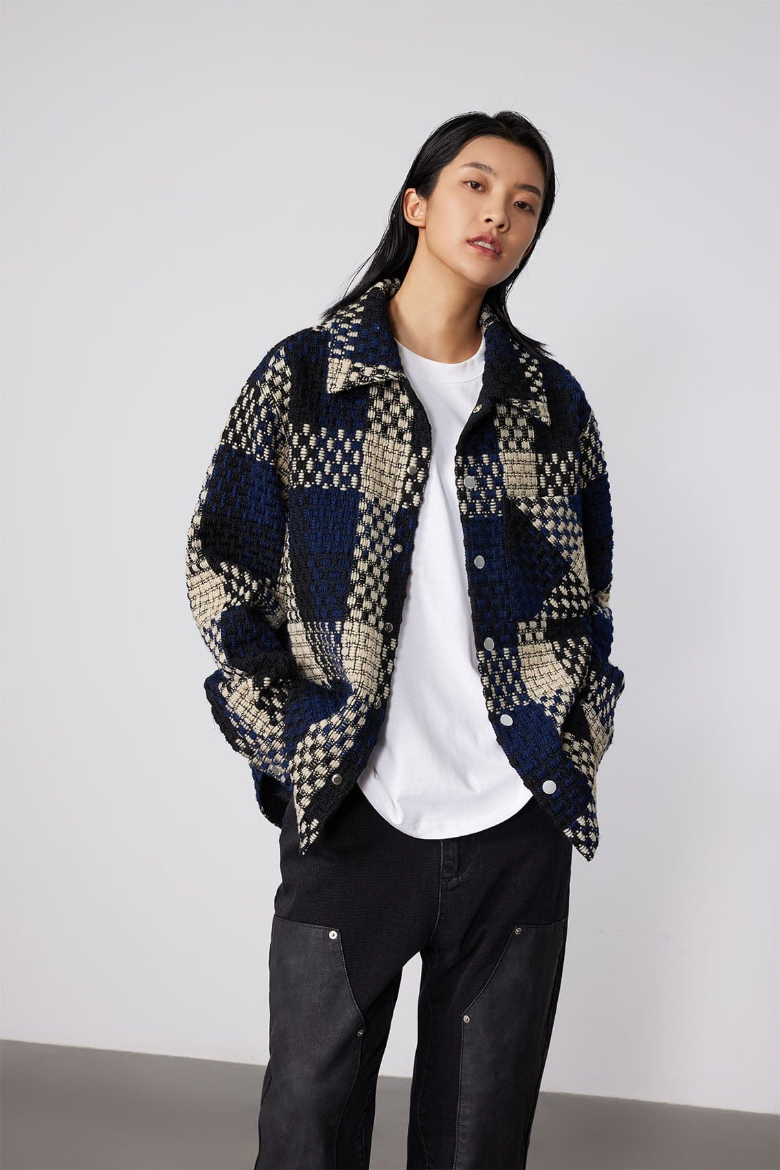 Patchwork Knit Jacket