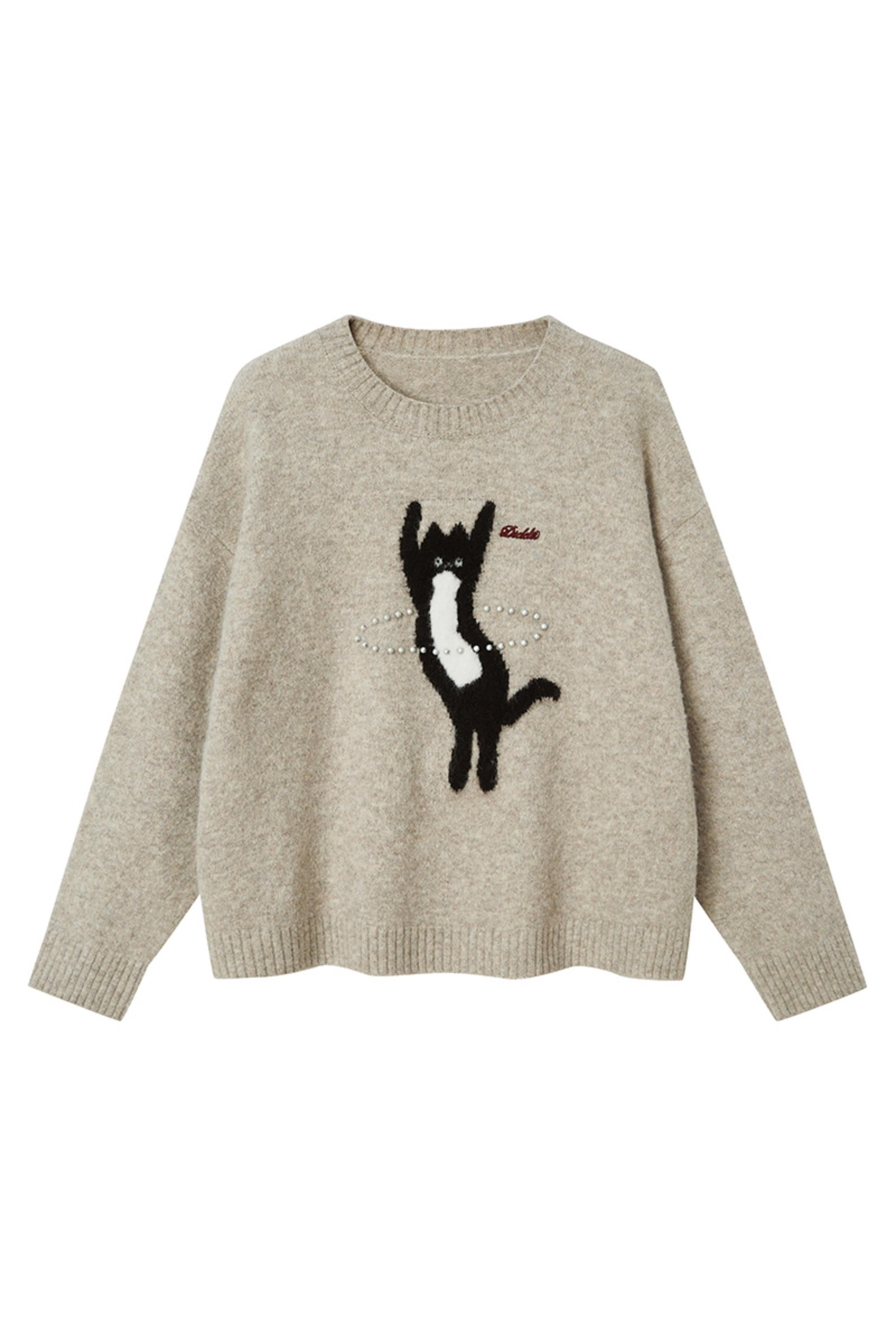 Dancing Cat Knitted Sweater