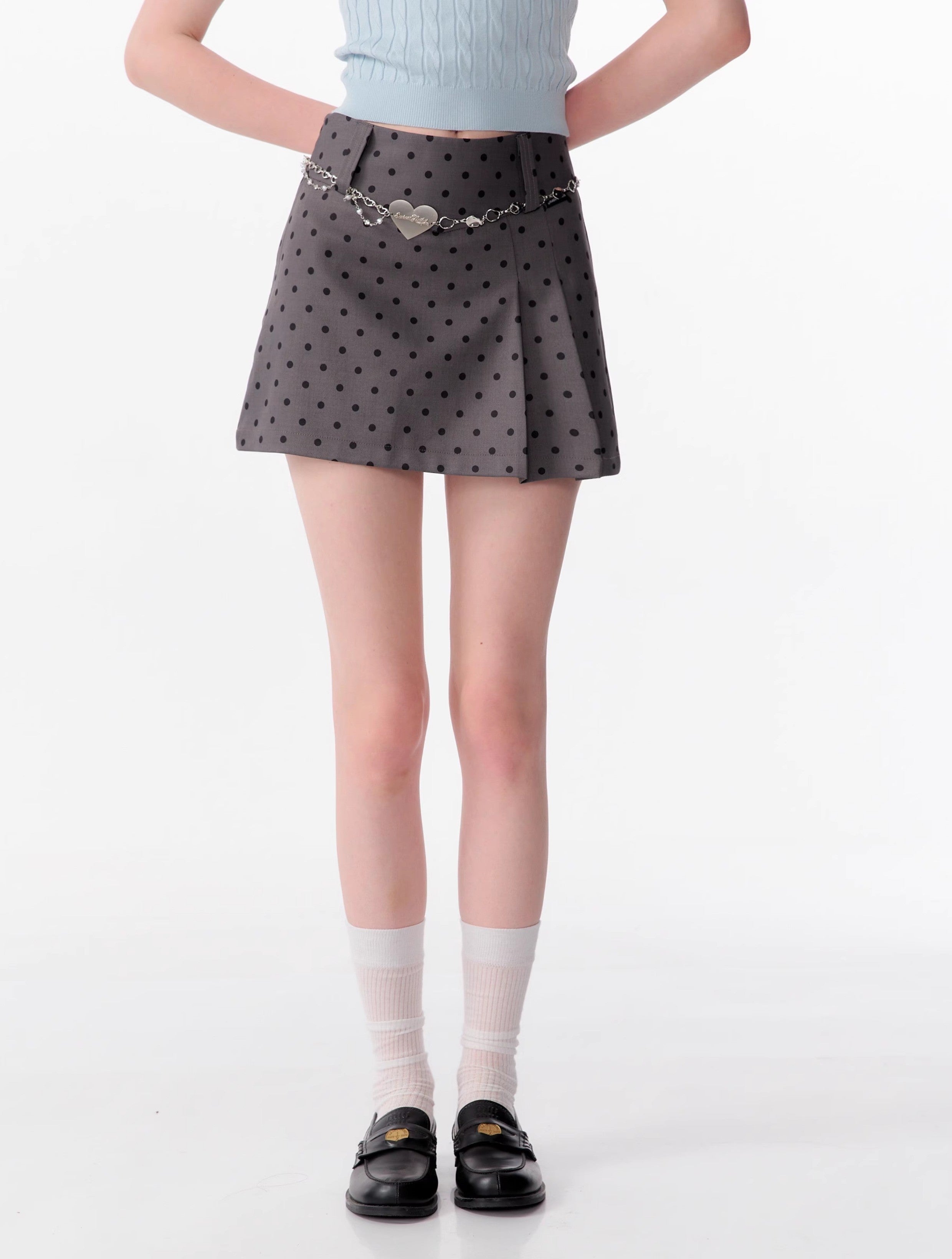 High Waist Polka Dot Mini Skirt