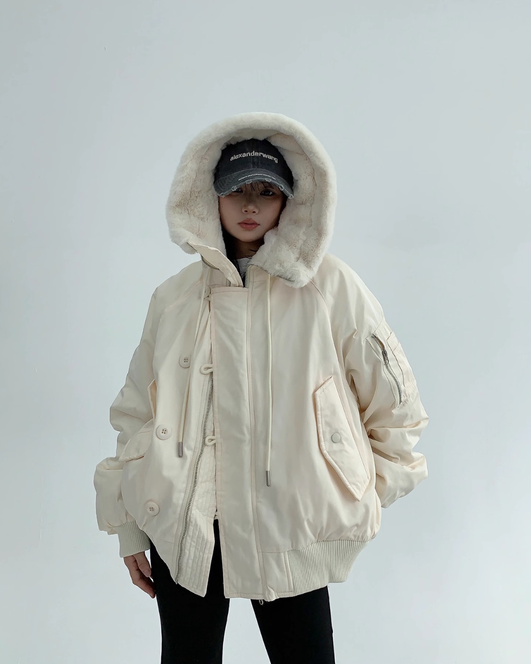Frost Sherpa-Collar Bomber Jacket