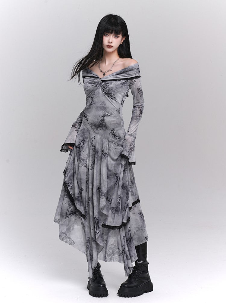 Butterfly Gothic Maxi Dress