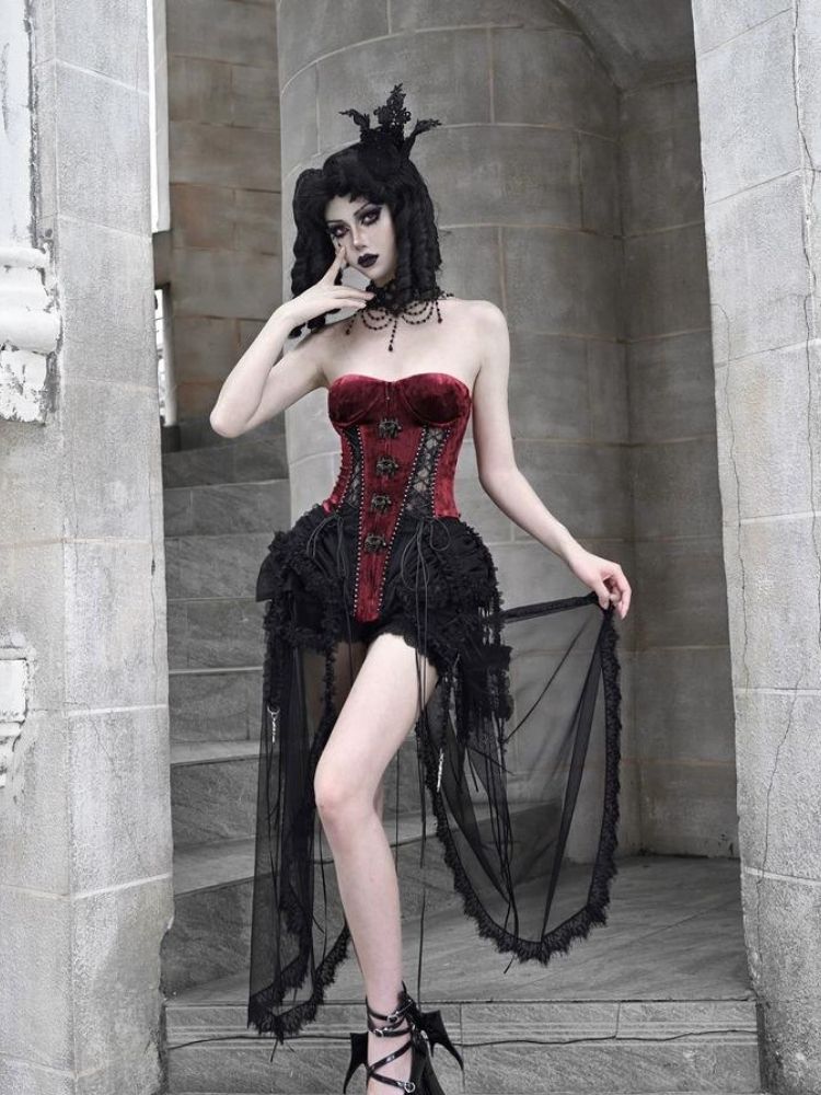 Velvet Lace Steampunk Corset