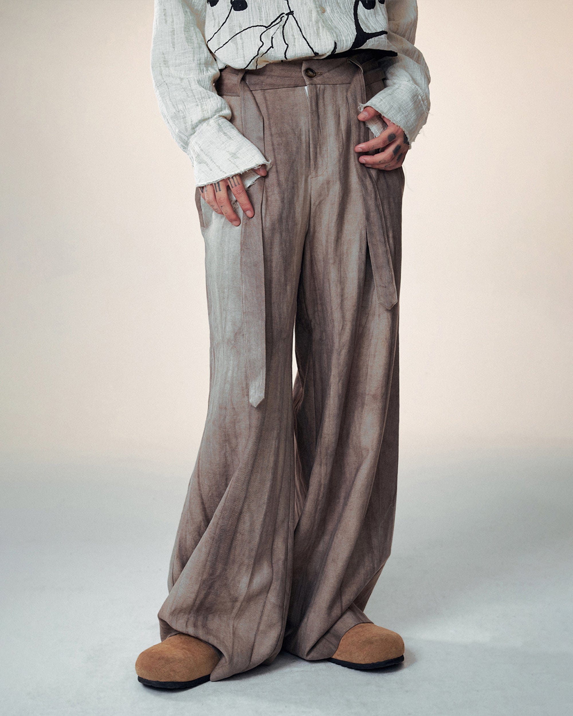 Wide-Leg Linen Pants