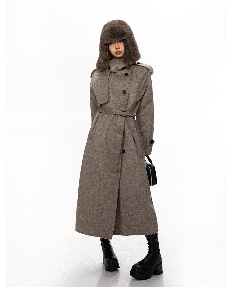 Wool Military-Style Trench Coat