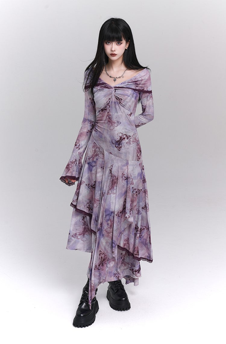 Butterfly Gothic Maxi Dress