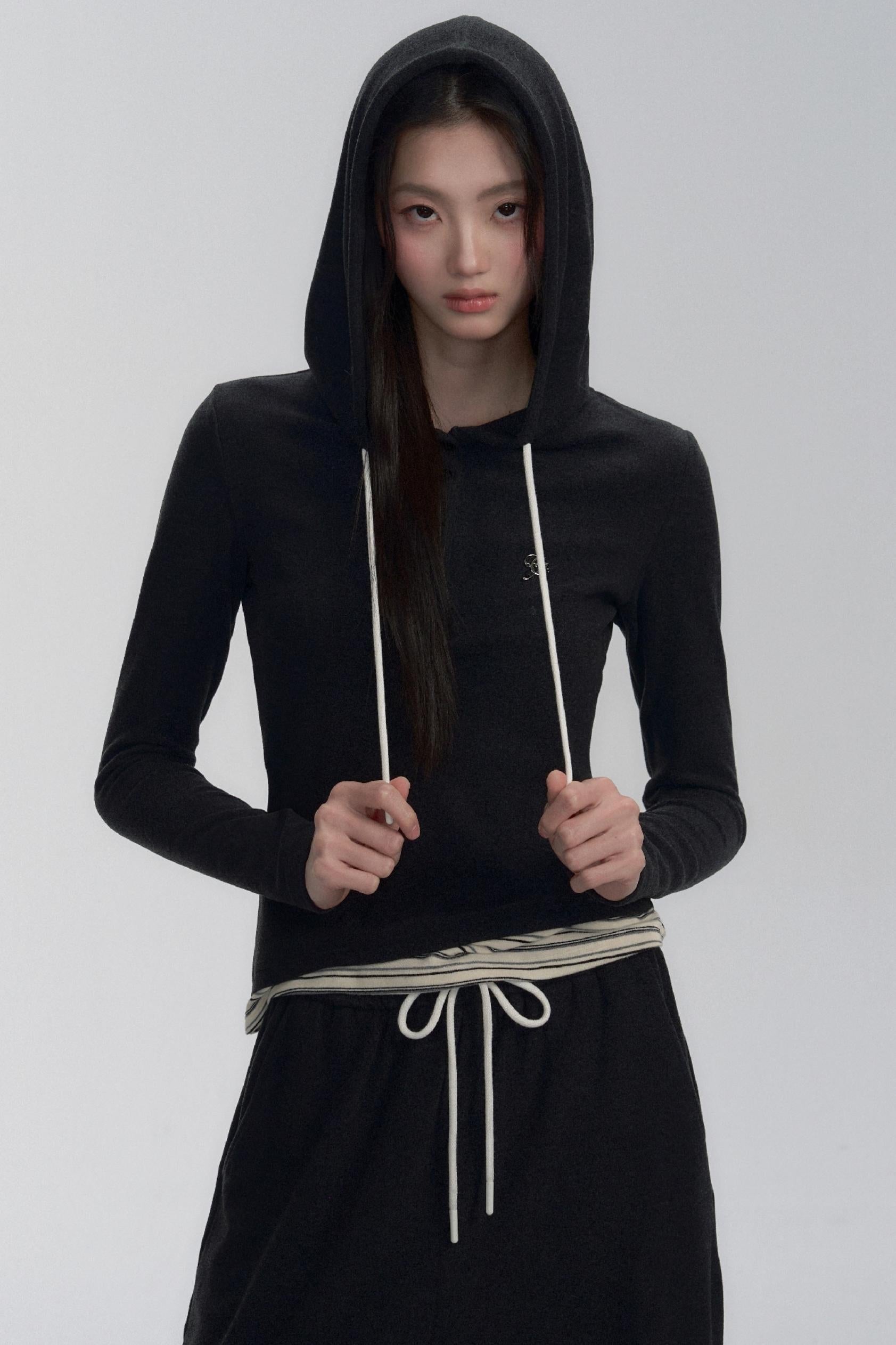 Hooded Long Sleeve Top and Pants Set-Up