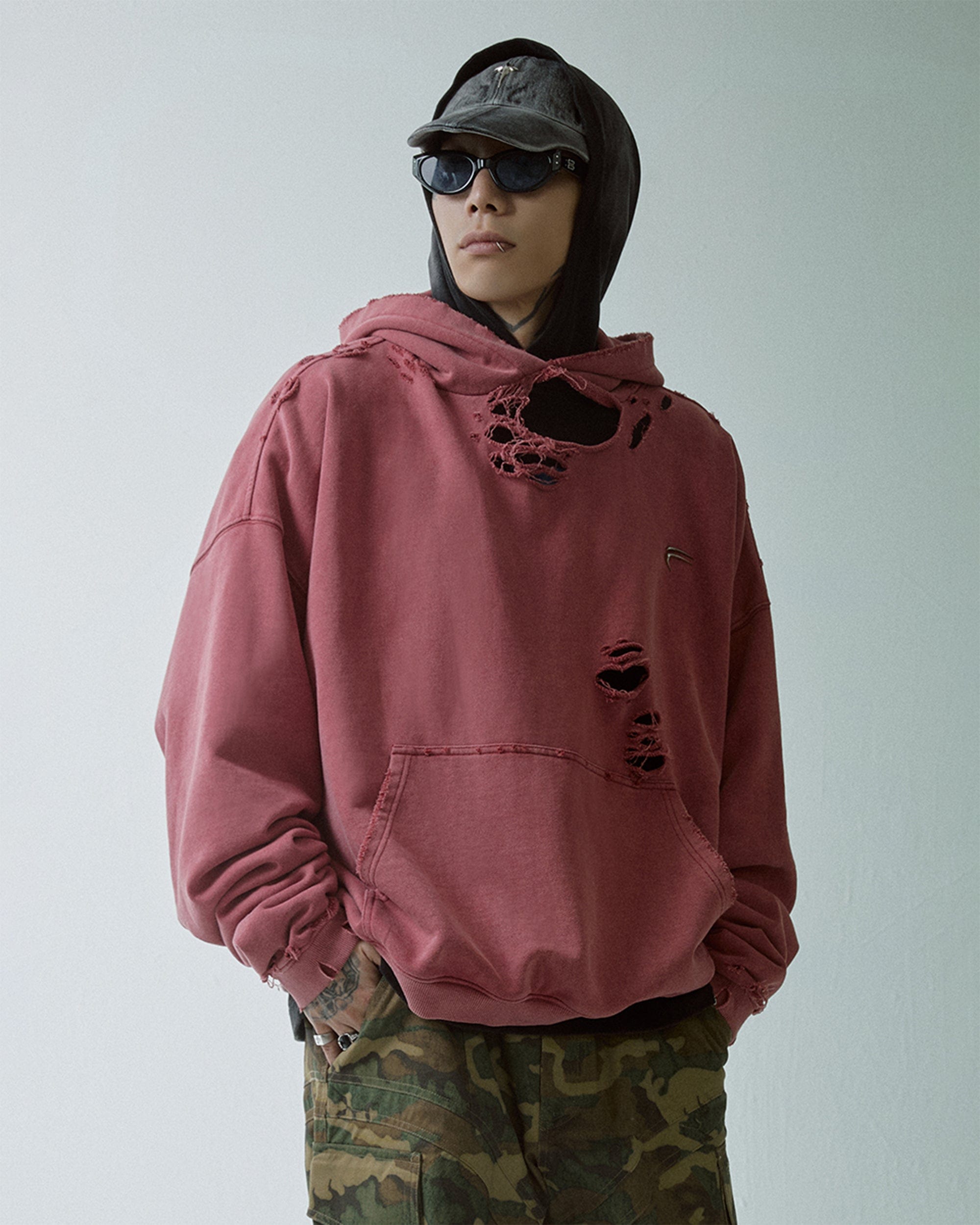 Heavy Distressed Oversized Hoodie