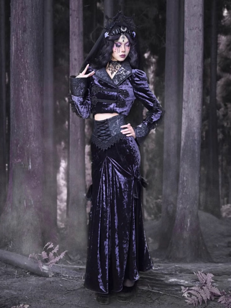 Velvet Gothic Crop Jacket