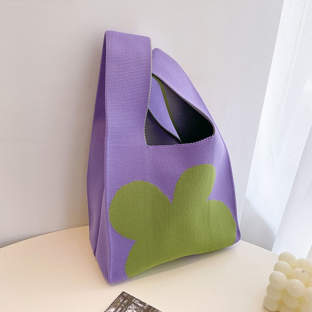 Retro Pattern Knit Storage Pouch