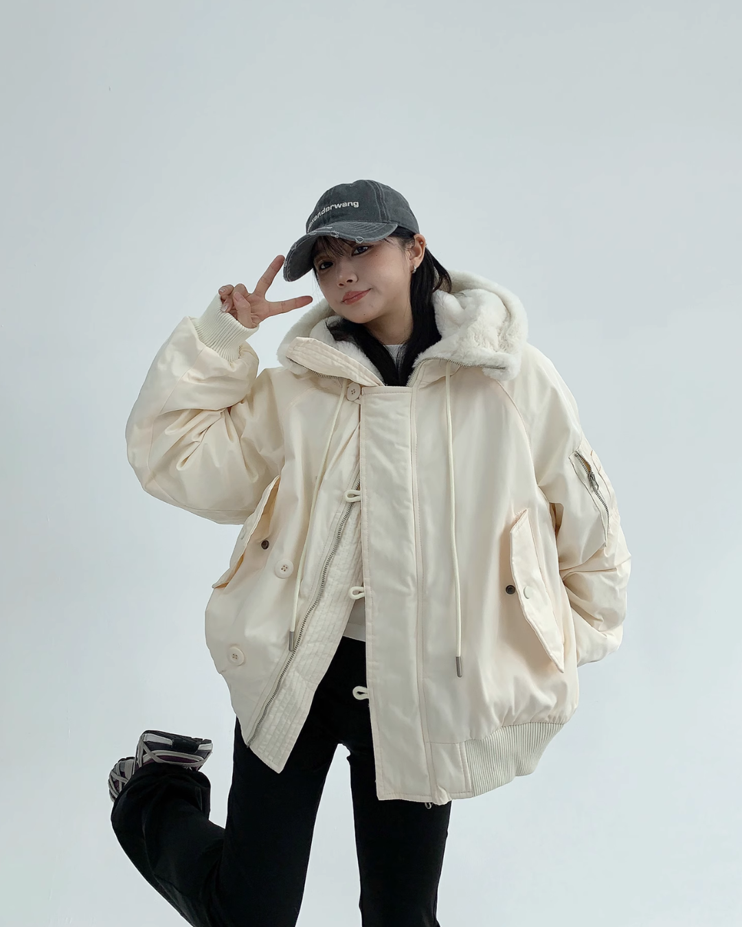 Frost Sherpa-Collar Bomber Jacket