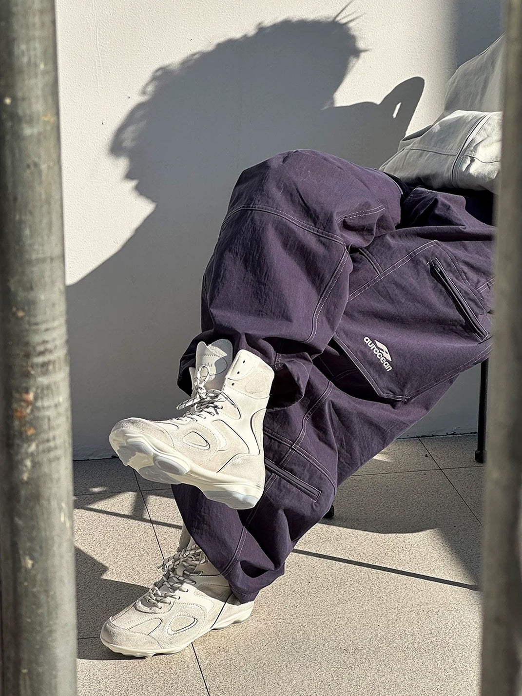 Cracked-Leather Layered-Sole High-Top Sneakers - view 5