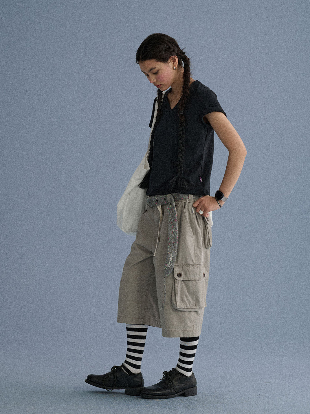 Shoulder-Fitted Cropped Basic Tee