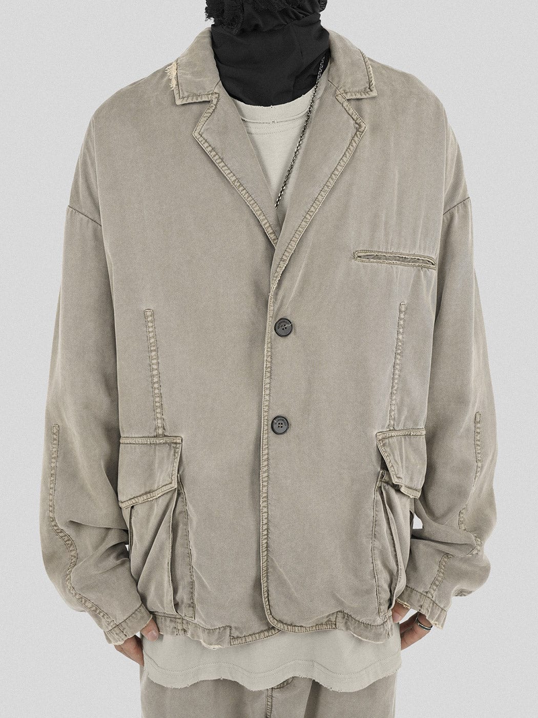 Oversized Beige Worker Jacket