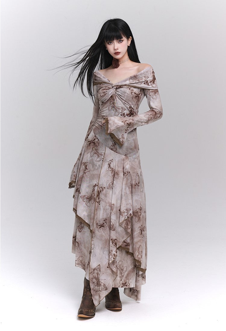 Butterfly Gothic Maxi Dress