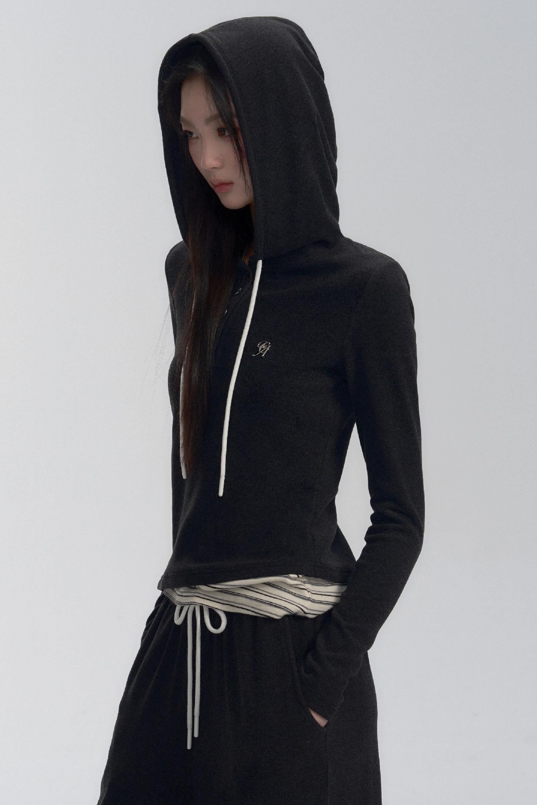 Hooded Long Sleeve Top and Pants Set-Up