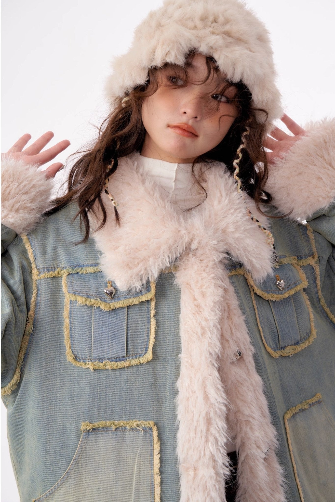 Cozy Chic Faux Fur Denim Jacket