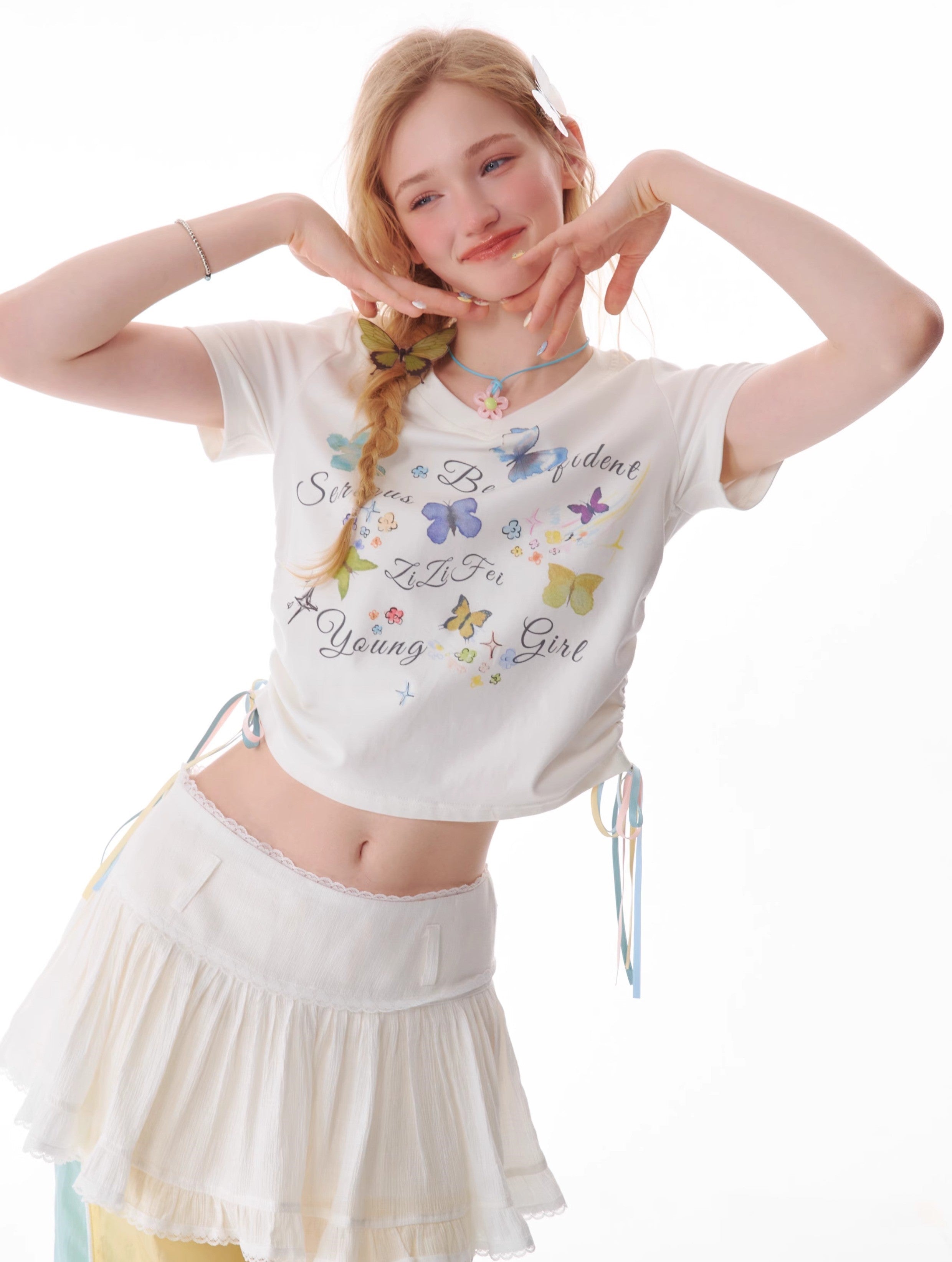 Butterfly Slogan Graphic Tee