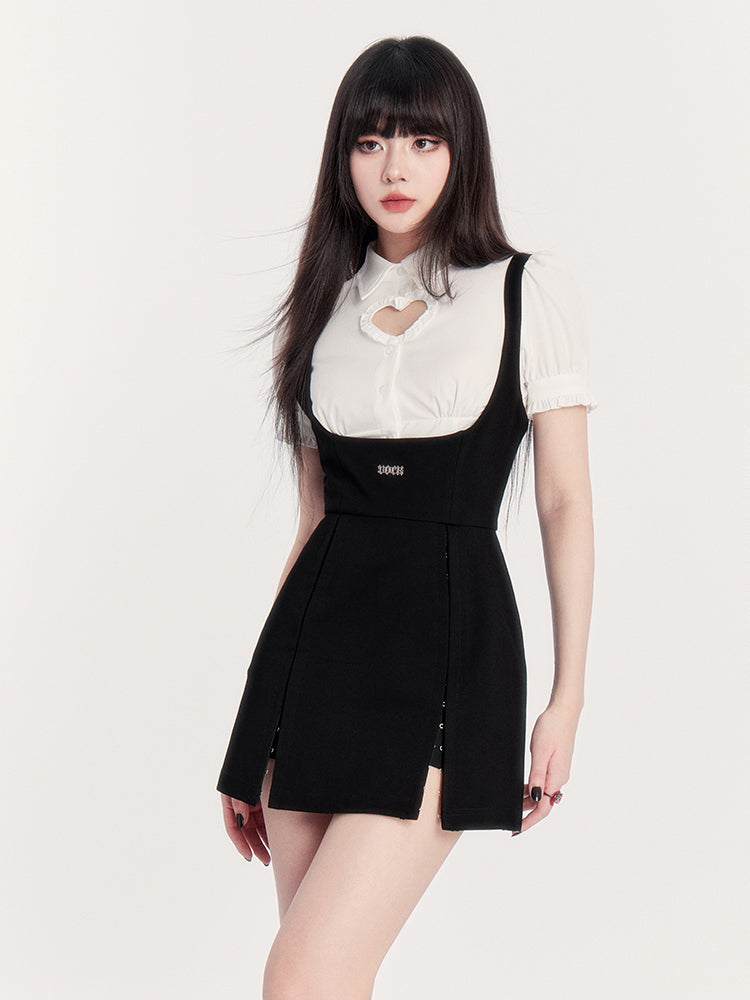 Double Slit Pinafore Dress