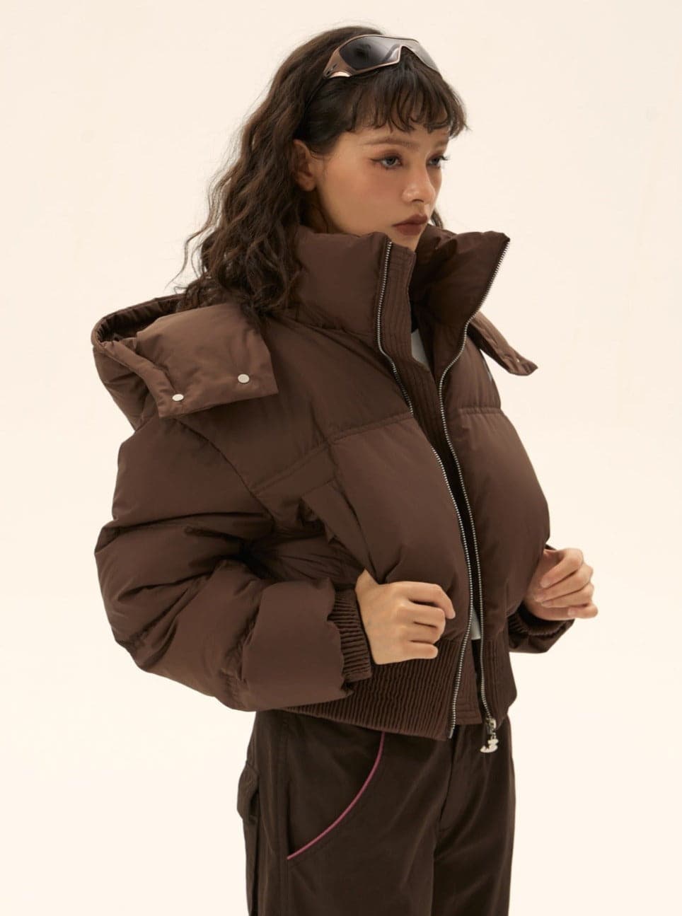 Maillard Down Jacket With Detachable Hood - chiclara