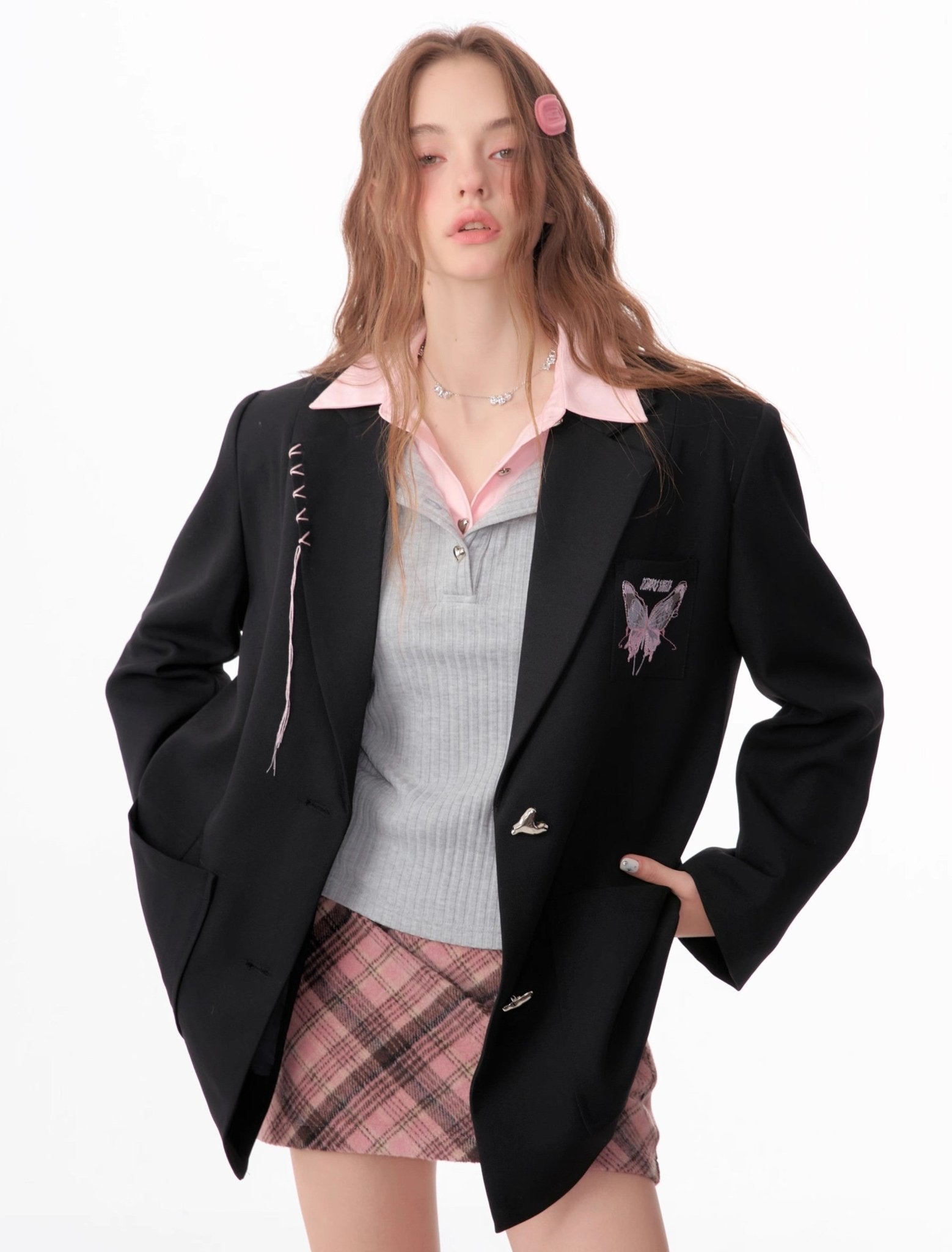 Butterfly Embroidered Blazer