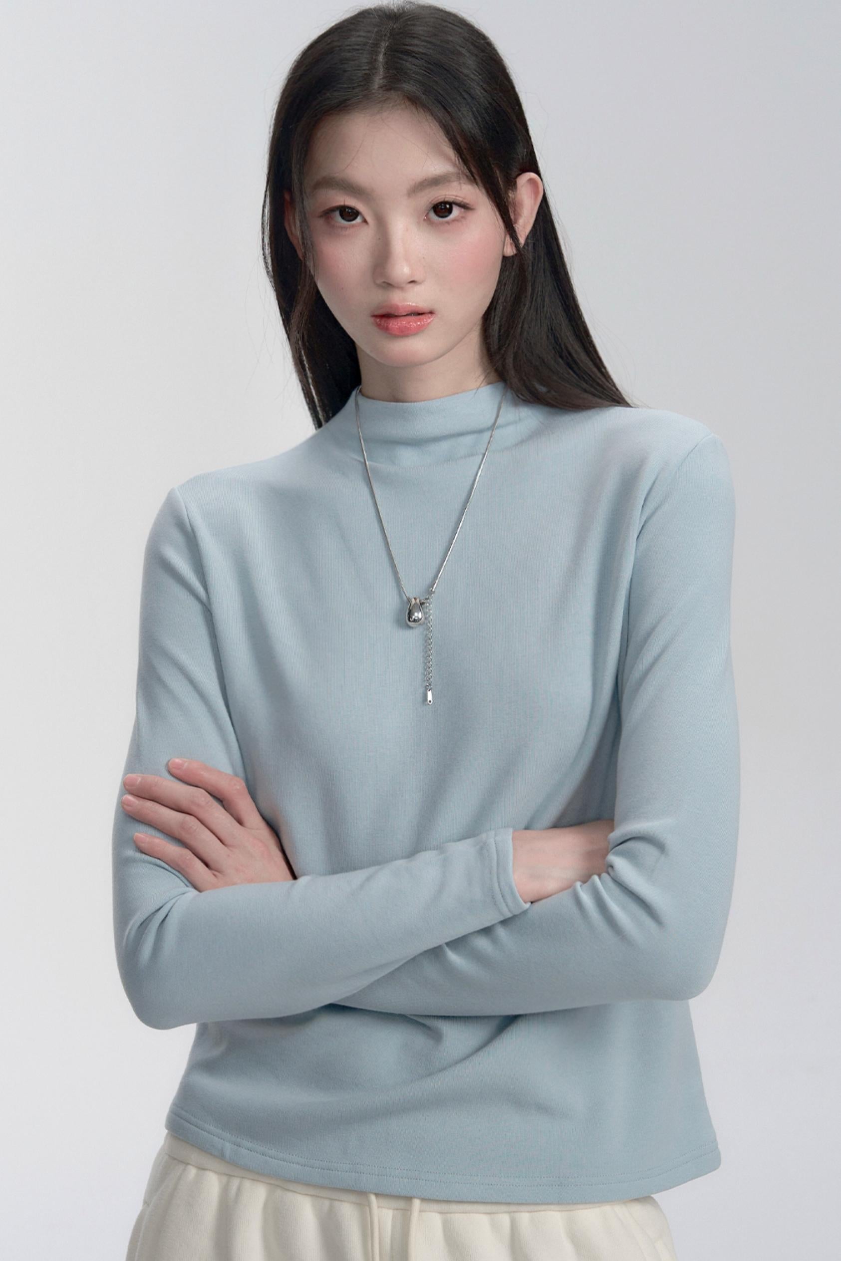 Mock Neck Long Sleeve Top