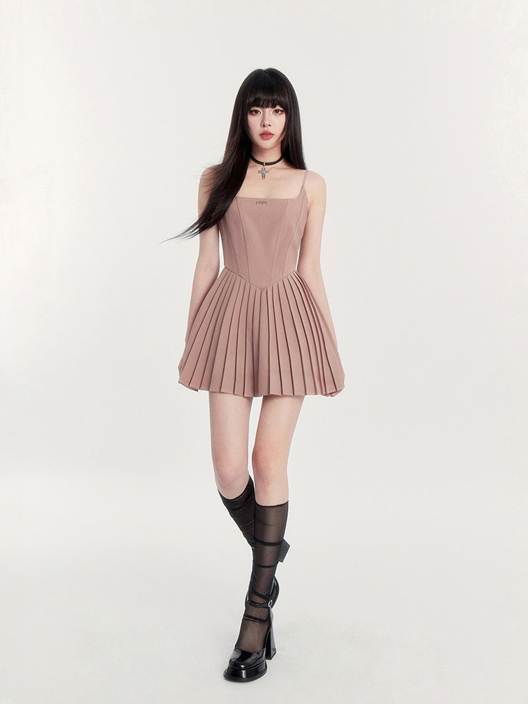 Gothic Pleated Cami Dress