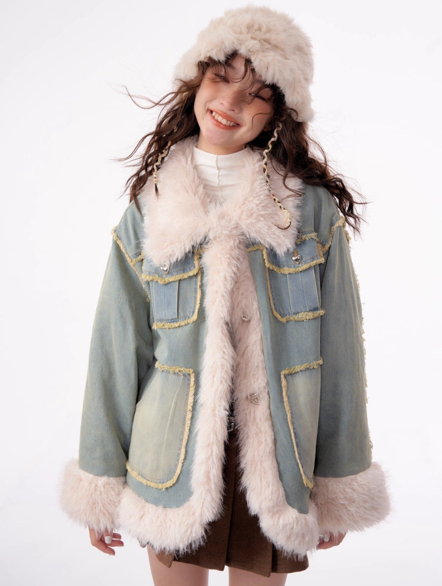 Fur Trim Denim Jacket