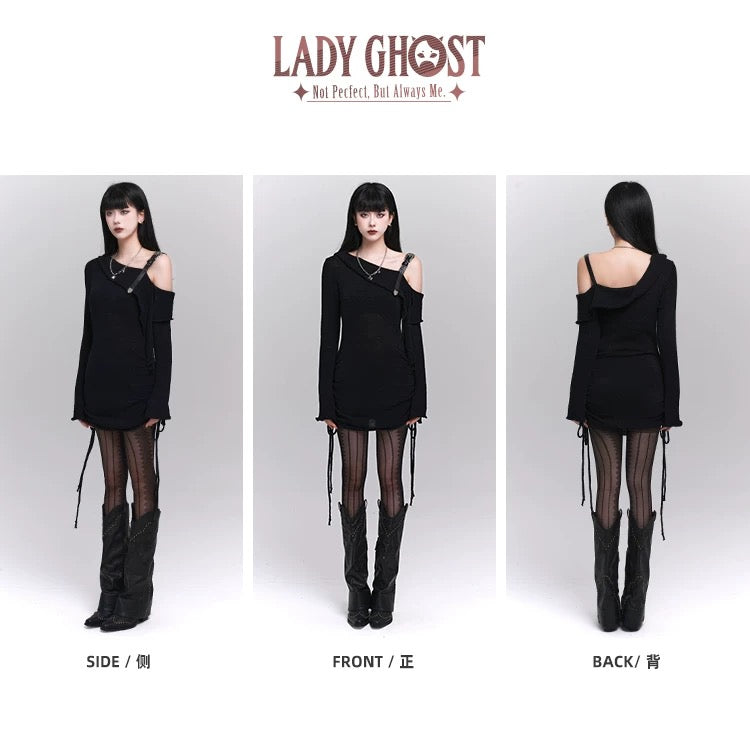 Gothic Drawstring Mini Dress