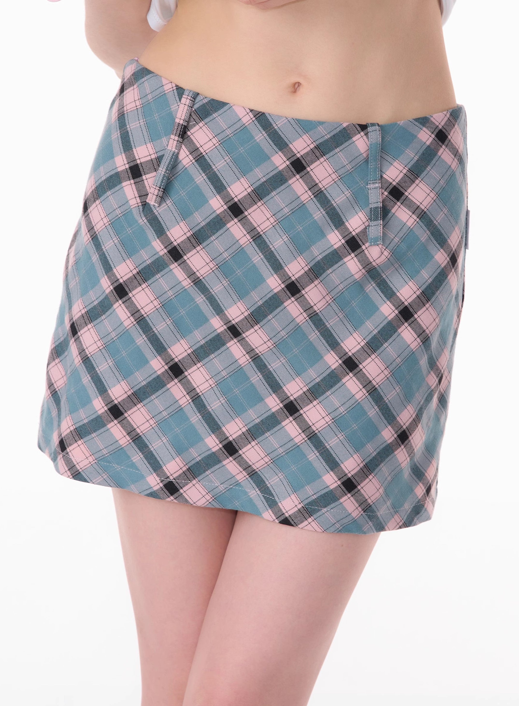 Pastel Plaid Mini Skirt