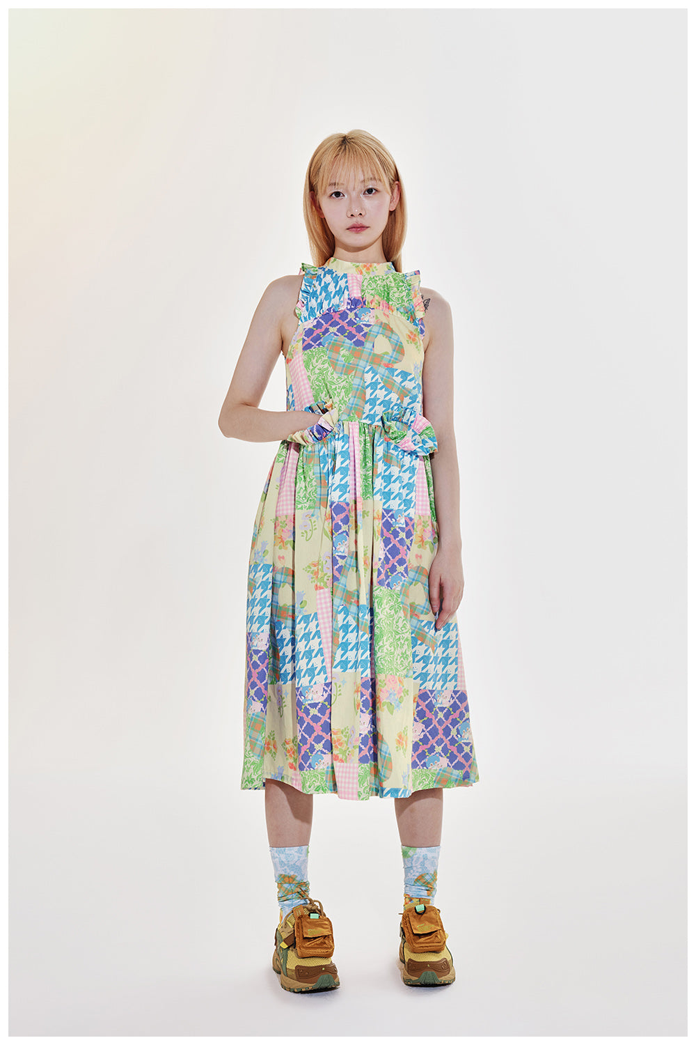 Sleeveless Ruffle Midi Dress