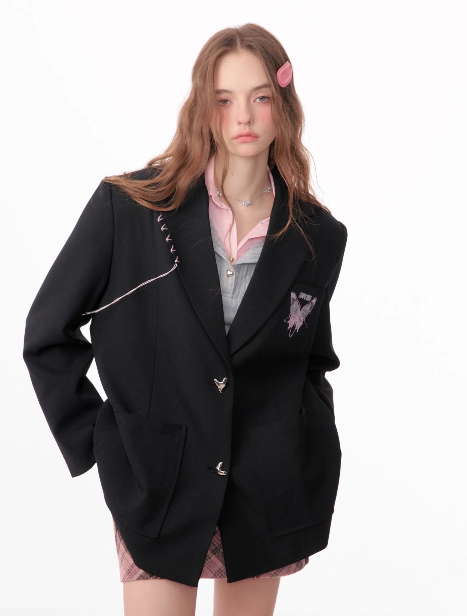 Butterfly Embroidered Blazer