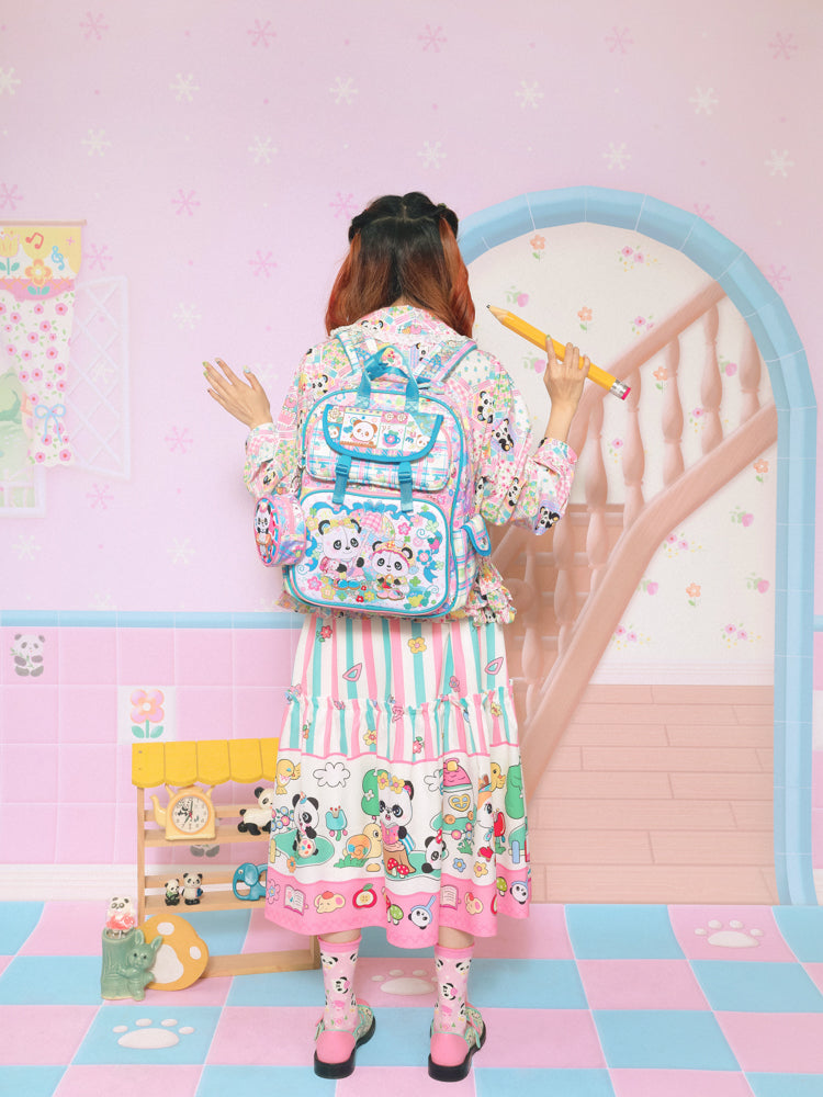 Sweet Panda Tea Adventure School Backpack