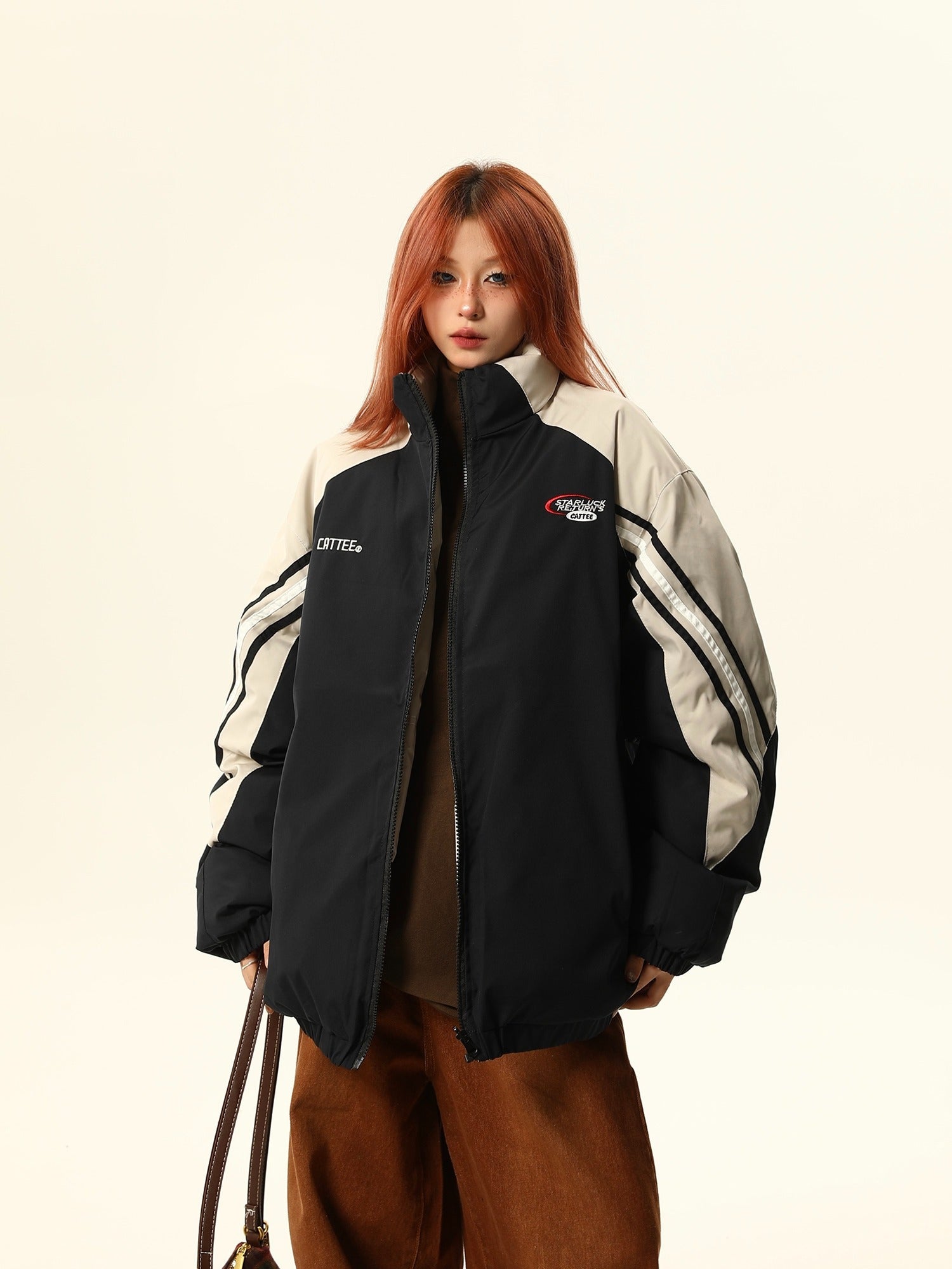 Vintage-Style Athletic Track Jacket