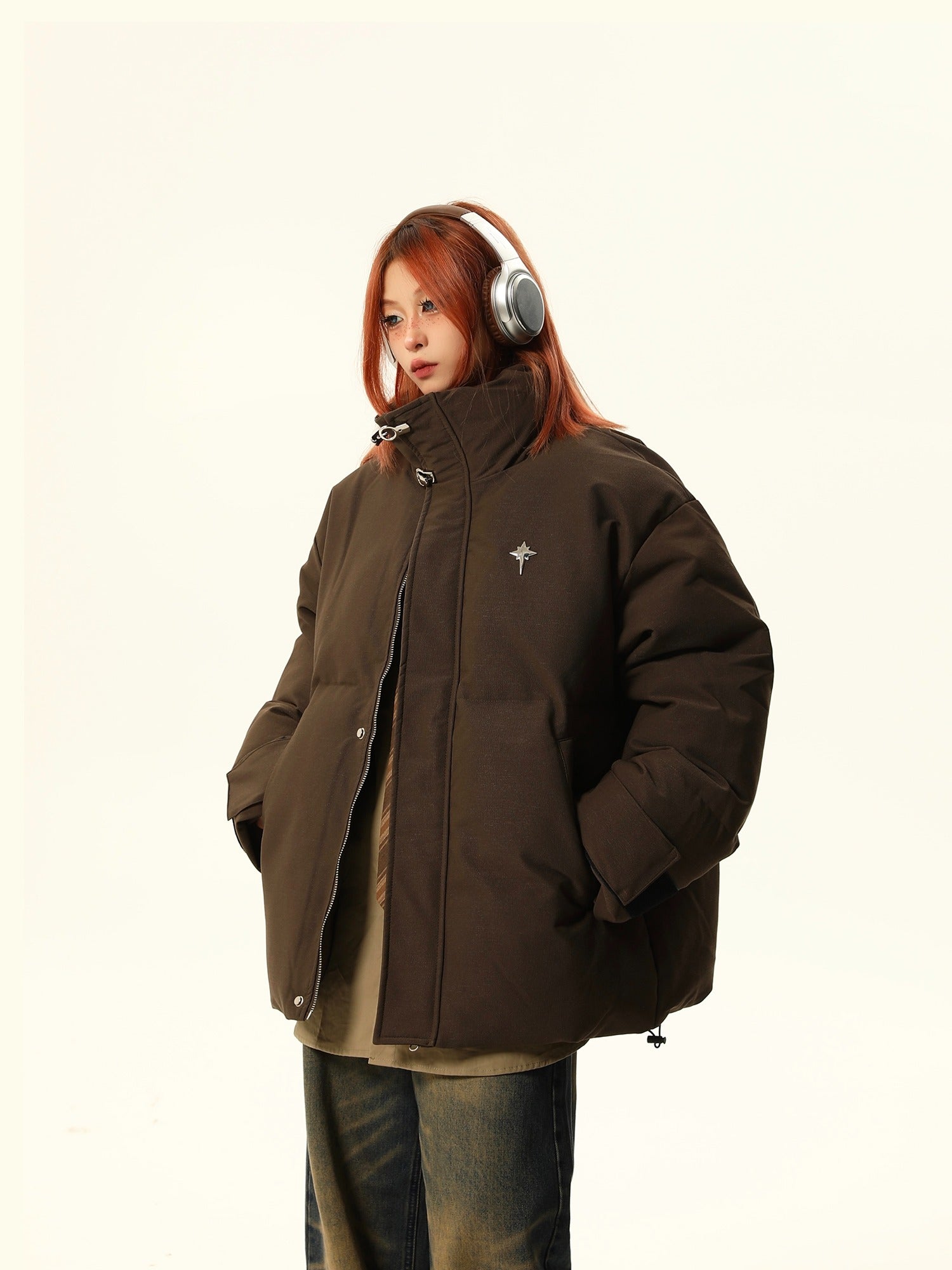 Stand-Up Collar Oversized Puffer Jacket