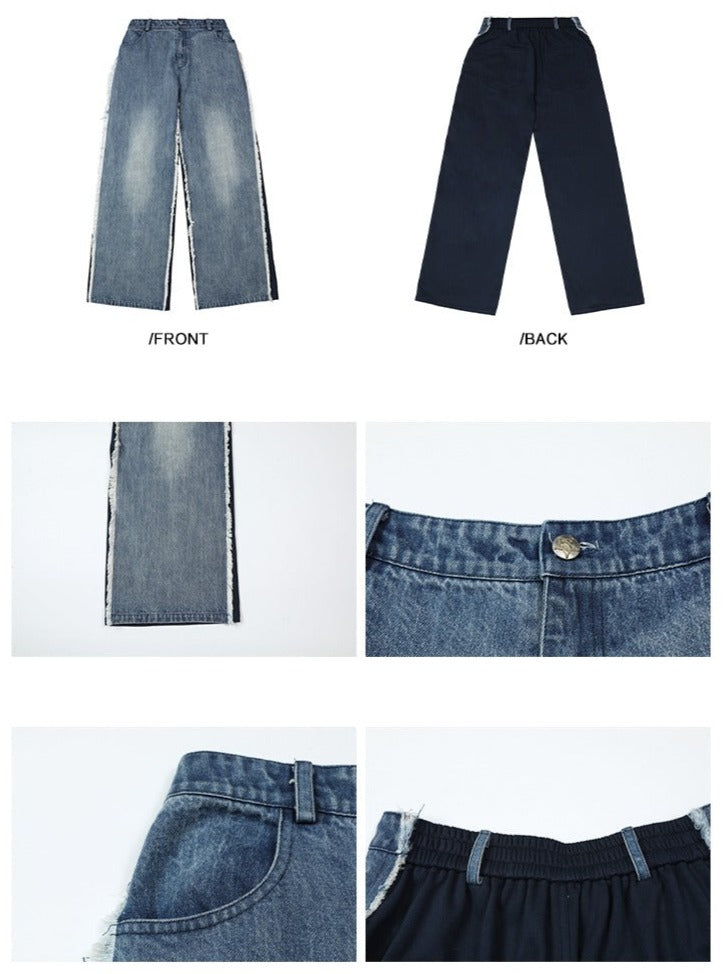 Vintage American Wide-Leg Denim Jeans - chiclara