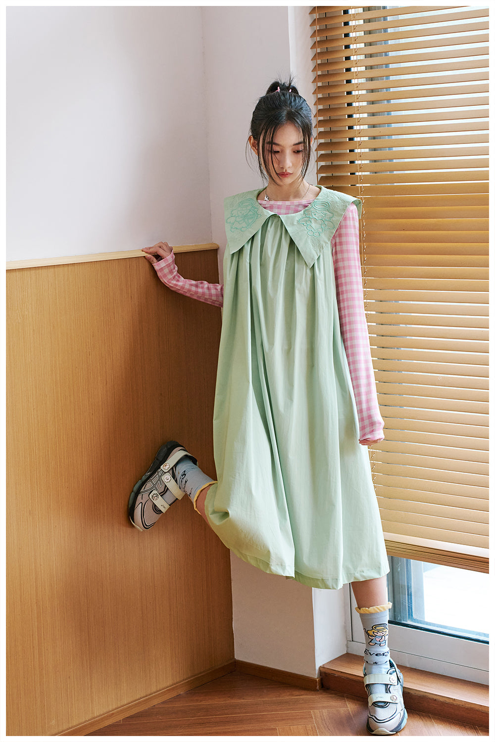Mint Green Sailor Collar Dress