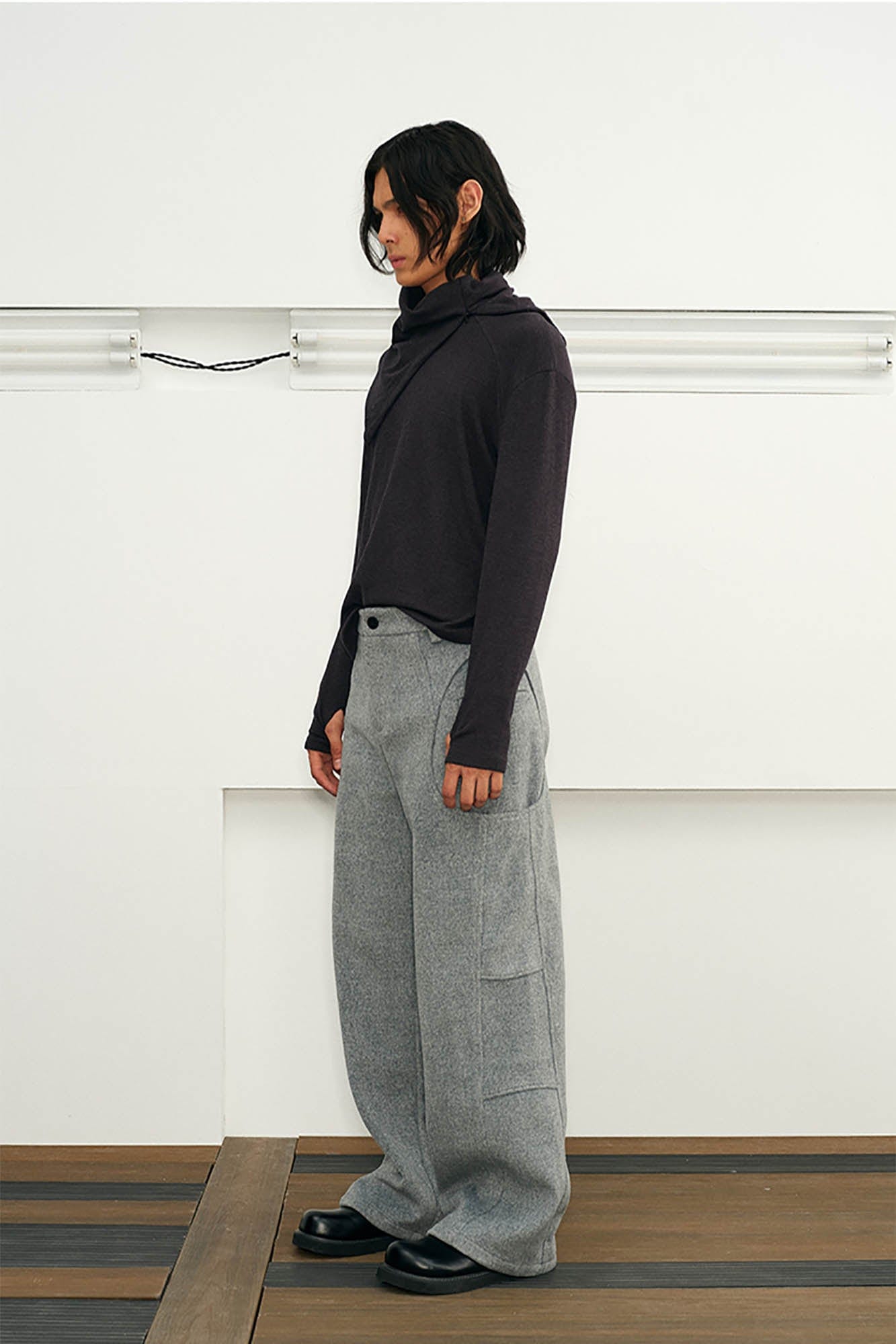 Asymmetric Turtleneck Sweatshirt